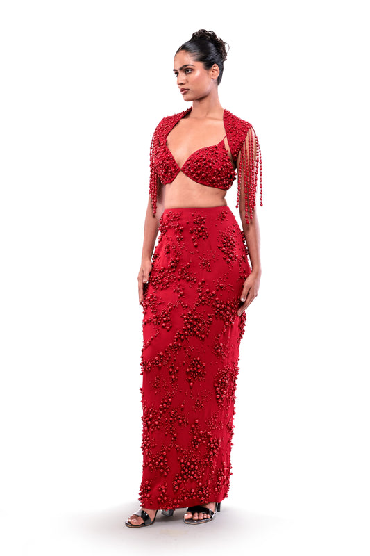RED EVERMORE SKIRT SET