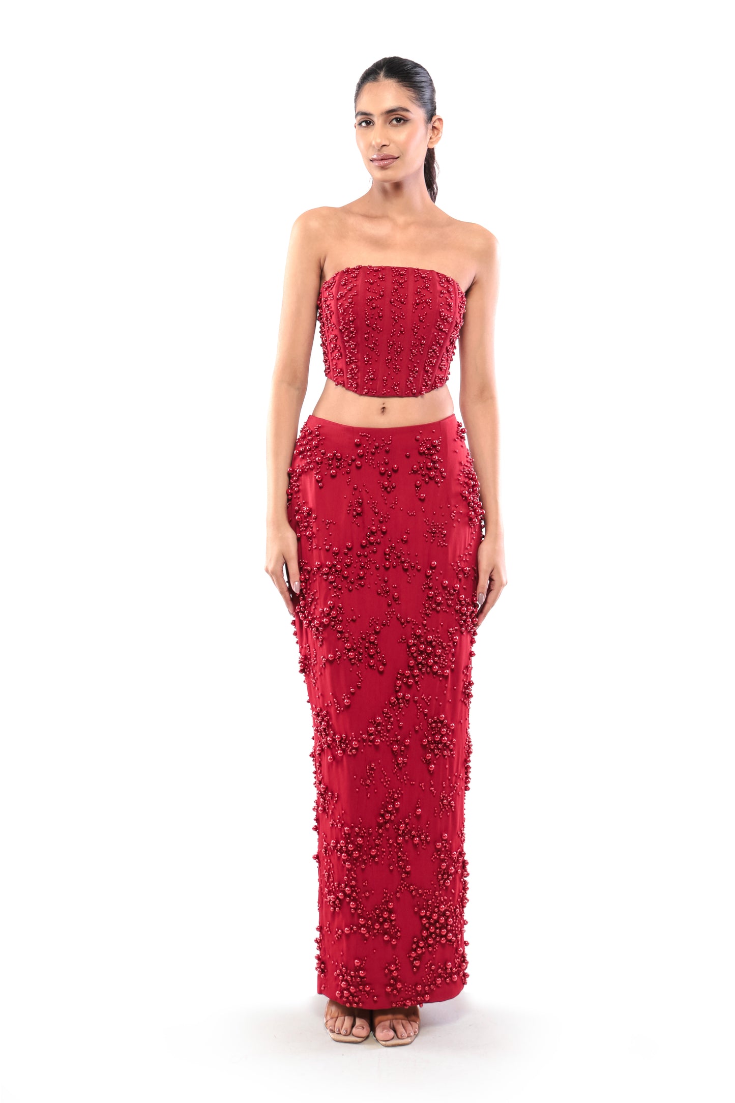 RED CUPID'S WHISPER SKIRT SET