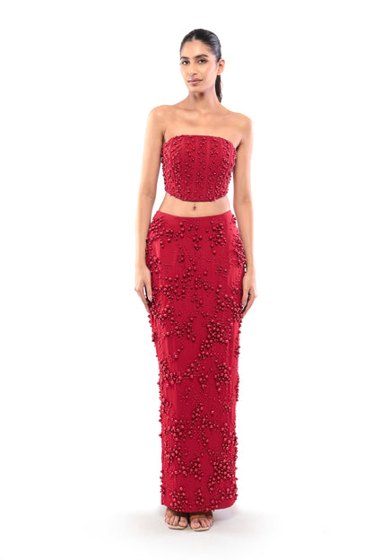 RED CUPID'S WHISPER SKIRT SET