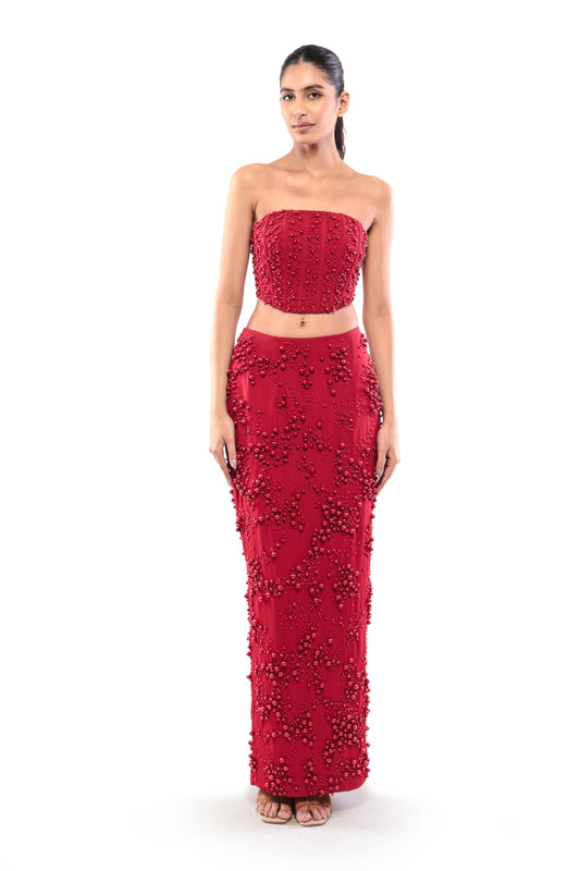 RED CUPID'S WHISPER SKIRT SET