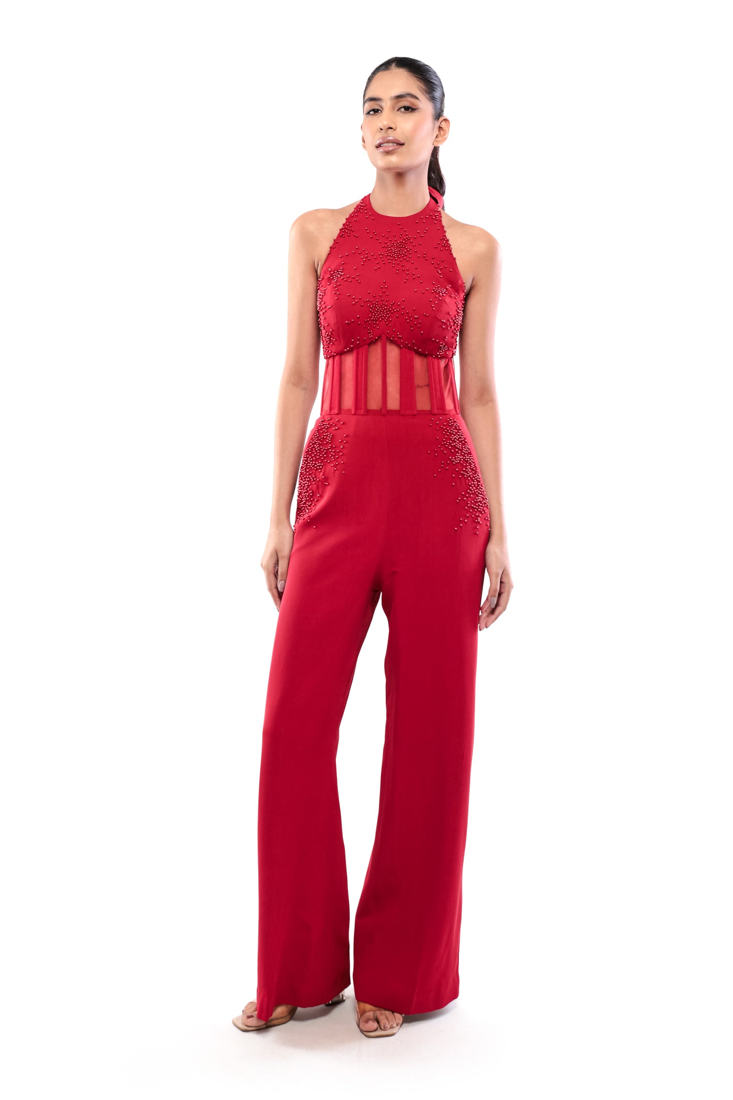 RED SACRED VOW JUMPSUIT