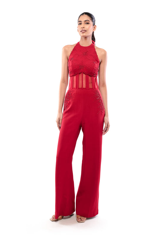 RED SACRED VOW JUMPSUIT