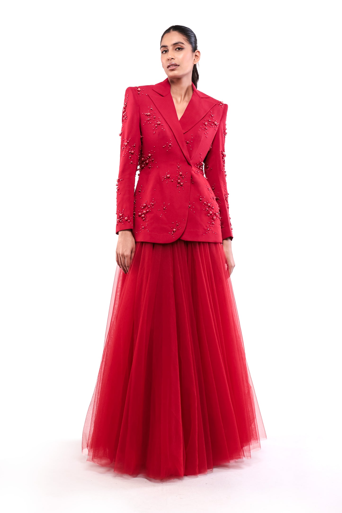 RED ETERNAL LONGING BLAZER SET