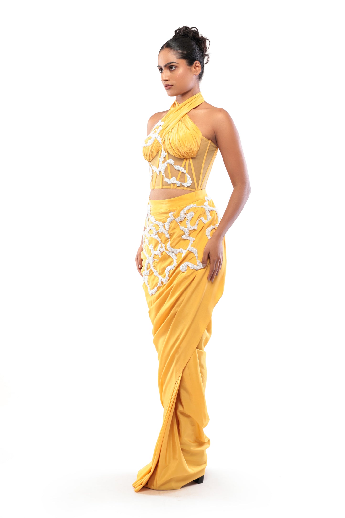 YELLOW SAFFRON KISS SKIRT SET