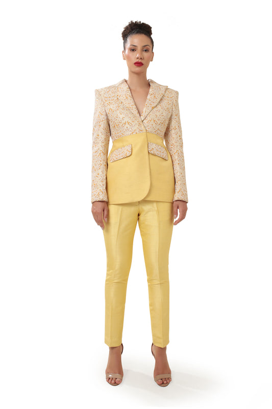 YELLOW OMICRON BLAZER SET