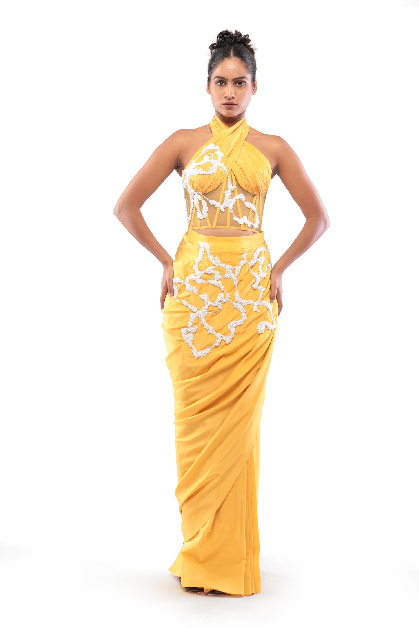 YELLOW SAFFRON KISS SKIRT SET