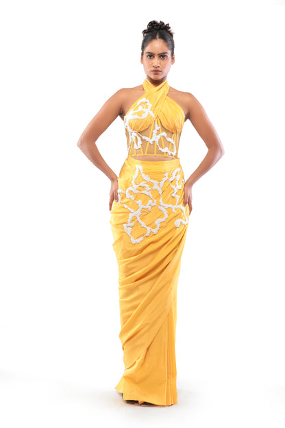 YELLOW SAFFRON KISS SKIRT SET
