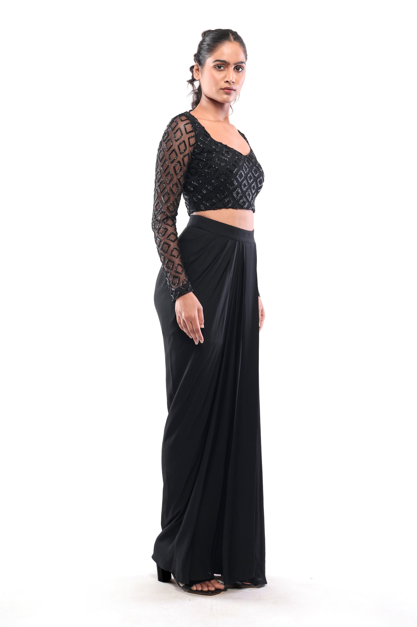 BLACK OBSIDIAN TRELLIS SKIRT SET