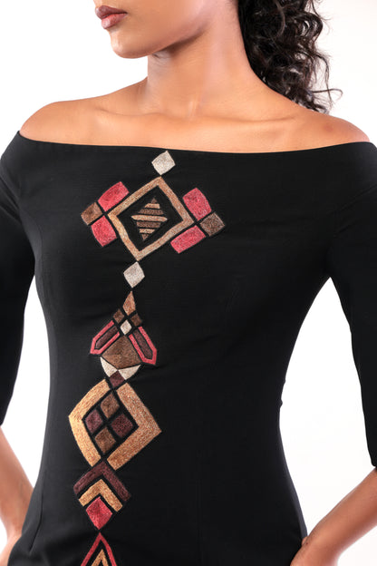 BLACK BOLD AXIS DRESS