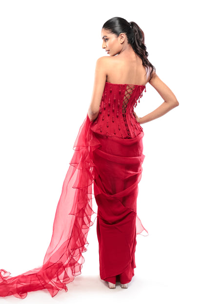 RED EVERLASTING LOVE SAREE
