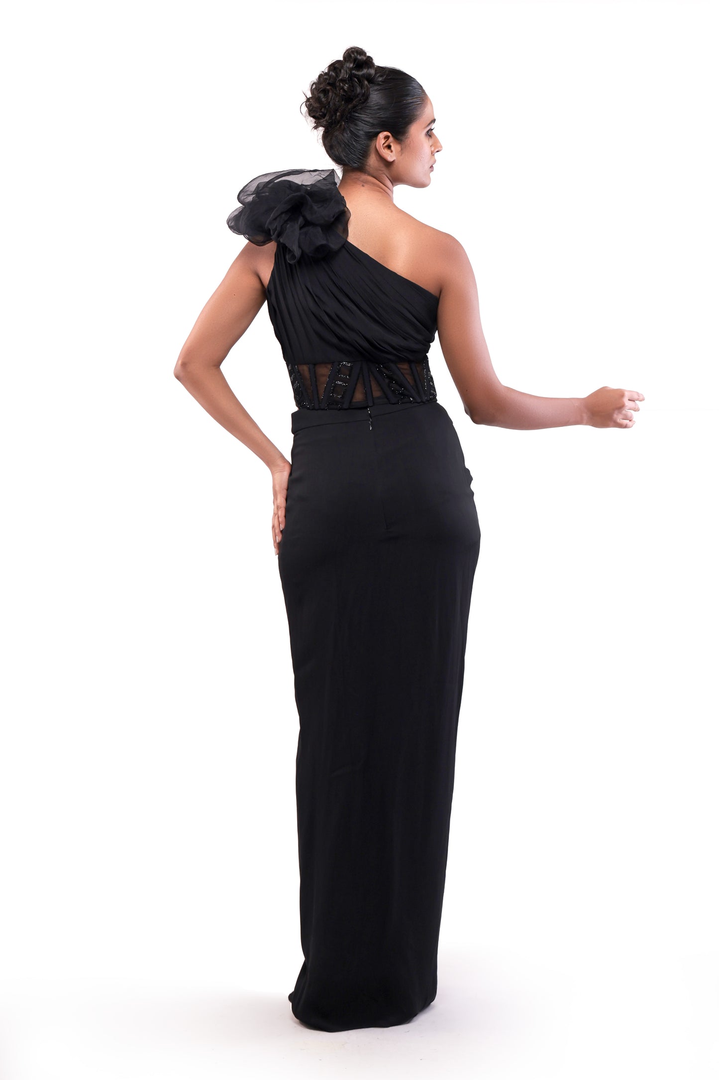 BLACK OBSIDIAN CORSAGE SET