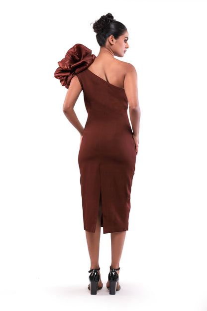 BROWN MAHAGONY DRESS