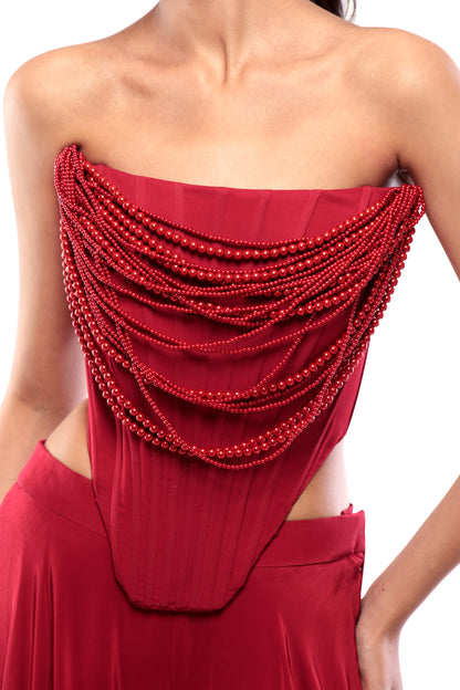 RED DIVINE LOVE PANT SET