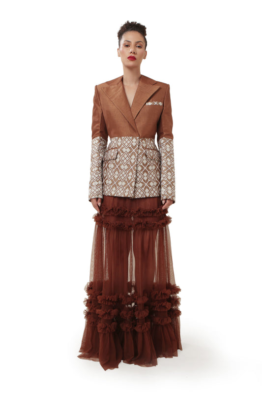 BROWN PARAMOUNT BLAZER SET
