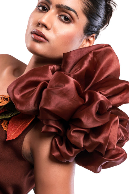 BROWN MAHAGONY DRESS