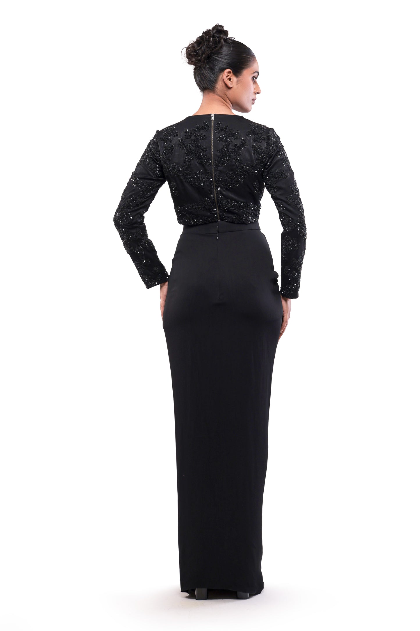 BLACK ASHEN GLASS CROP TOP