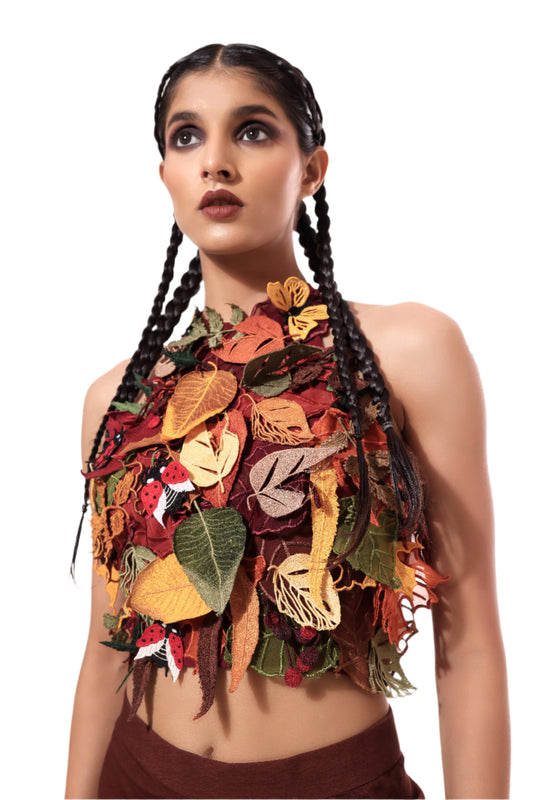 RED AUBURN EARTH CORSET TOP