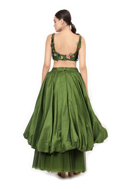 GREEN SOLITUDE SKIRT SET