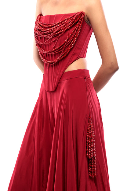 RED DIVINE LOVE PANT SET