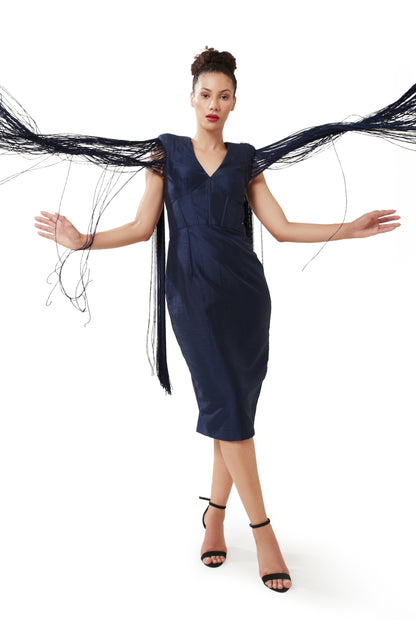NAVY BLUE STARLESS SEA DRESS