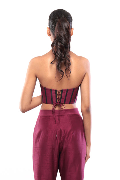 CRIMSON DAHLIA CORSET TOP