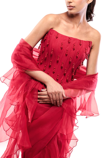 RED EVERLASTING LOVE SAREE