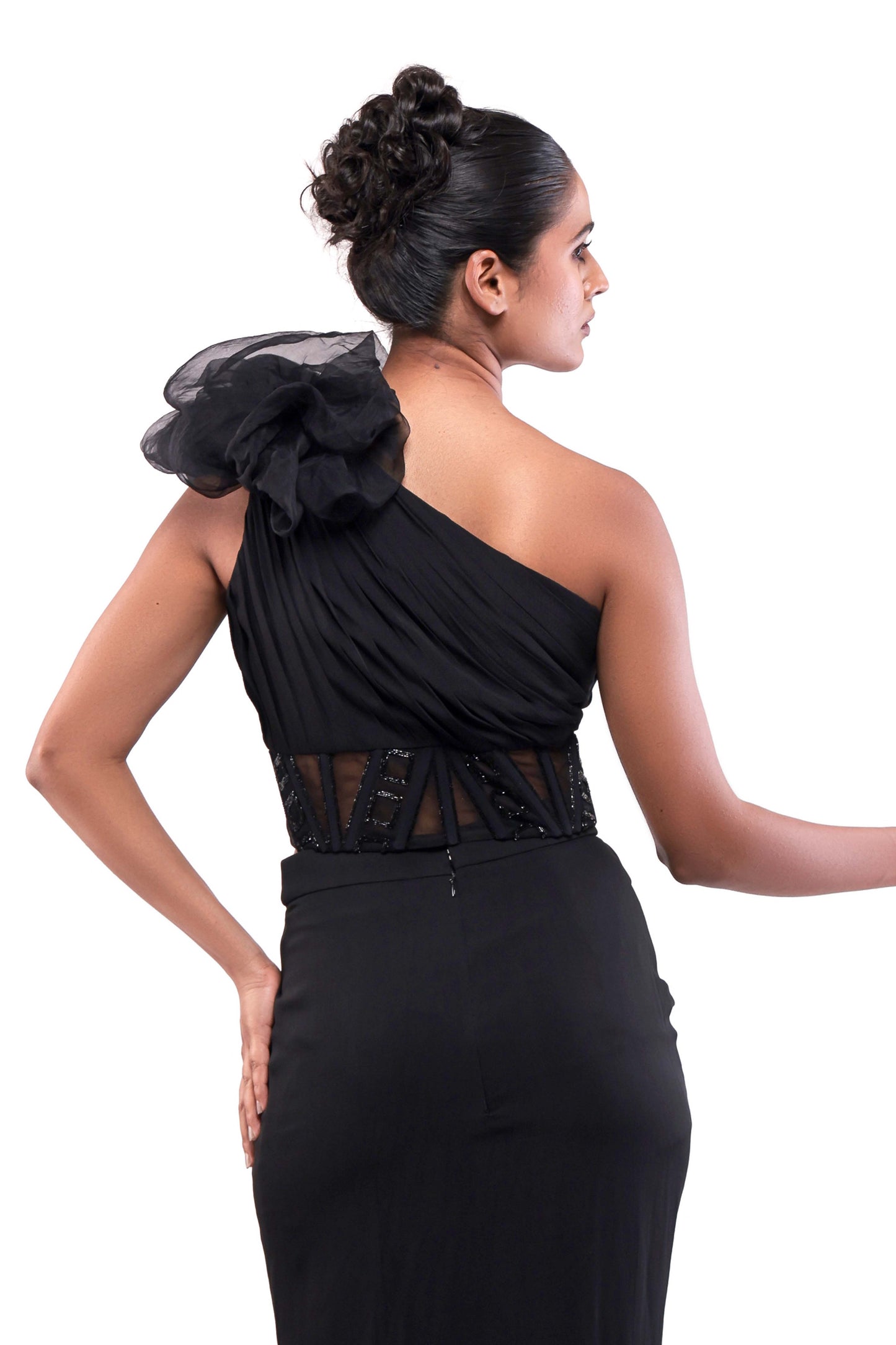 BLACK OBSIDIAN CORSAGE CORSET TOP
