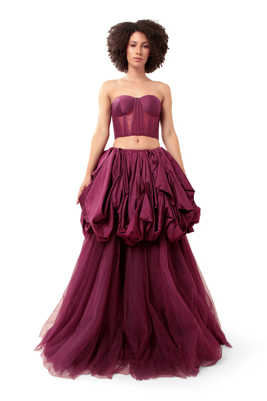 PURPLE UNDERSTANDING CORSET AND SKIRT