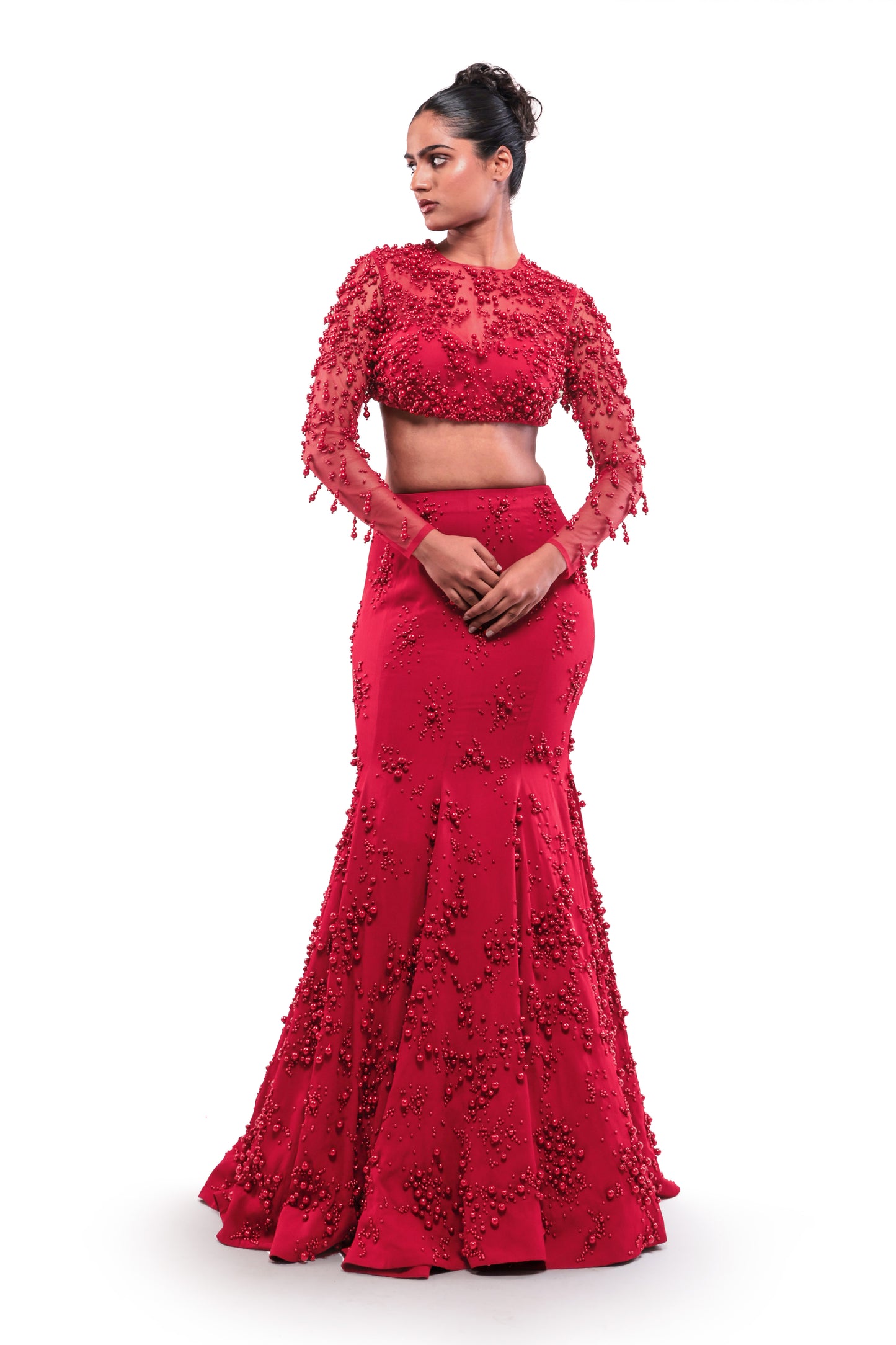 RED INFINITE LOVE LEHENGA SET