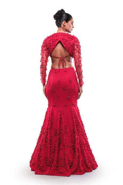 RED INFINITE LOVE LEHENGA SET