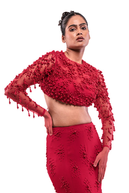 RED INFINITE LOVE LEHENGA SET
