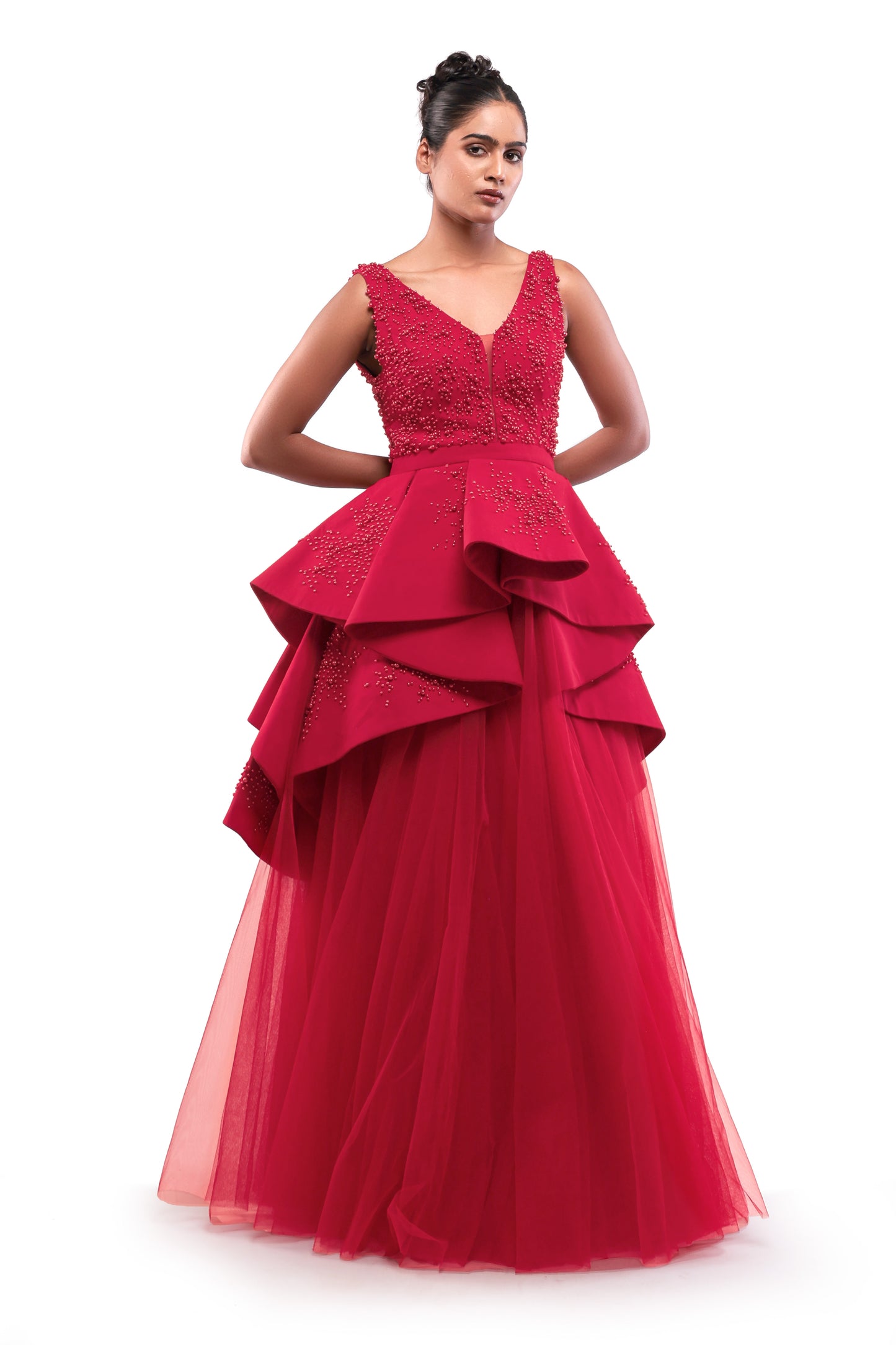 RED UNIFIED HEART SKIRT SET