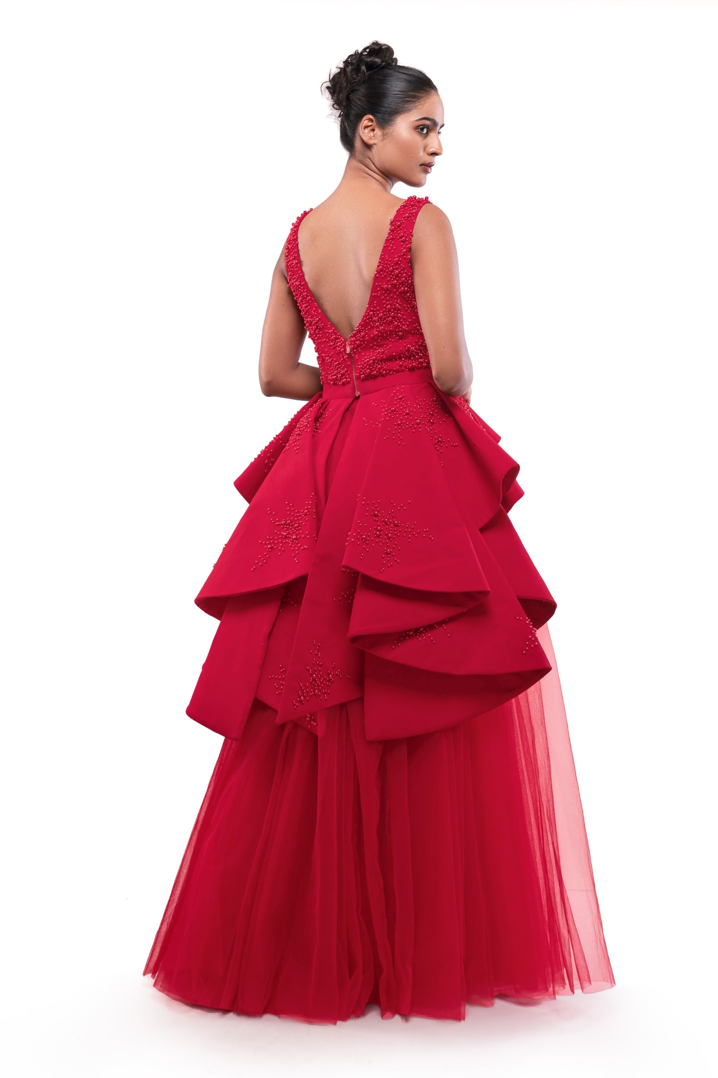 RED UNIFIED HEART SKIRT SET