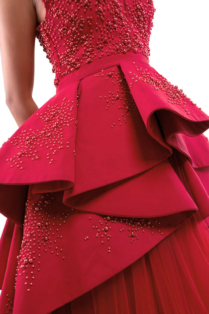 RED UNIFIED HEART SKIRT SET