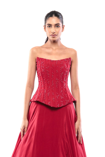 RED DEVOTION CORSET TOP