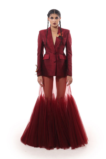 RED HIDDEN GARDEN BLAZER