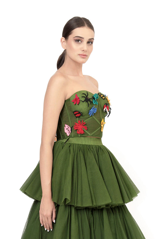 GREEN FREE SPIRIT CORSET TOP